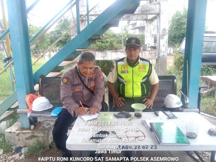 Polsek Asemrowo Melaksanakan Pemantauan Gudang PLN Antisipasi Potensi Kerawanan 3C