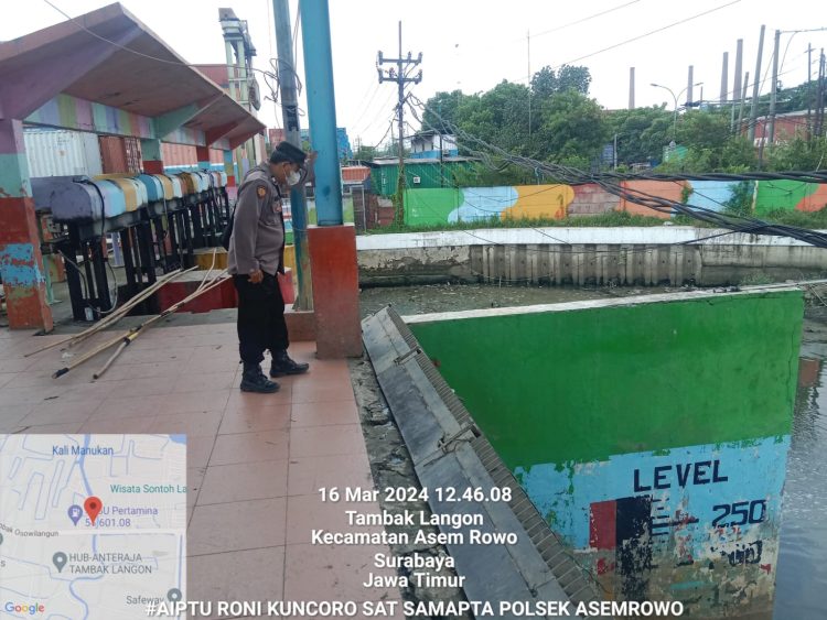 Polsek Asemrowo Awasi Ketat Debit Air Pompa Balong II, Kondisi Aman Tanpa Potensi Banjir