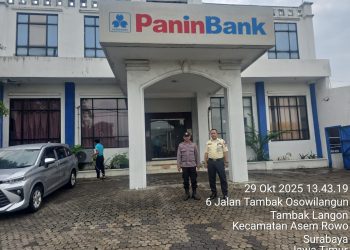 Polsek Asemrowo Laksanakan Patroli Pemantauan Objek Vital Panin Bank Tambak Langon
